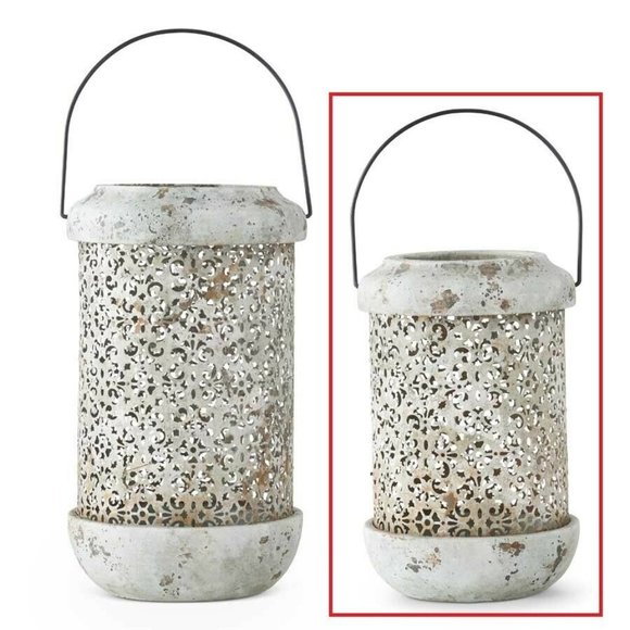 Blue Metal Lantern With Scallop Detail 15\